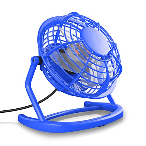 CSL – USB Ventilator | Tischventilator / Fan / Lüfter | optimal für den Schreibtisch inkl. An/Aus-Schalter | PC / MAC / Notebook | in blau - 2