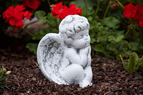 Steinfigur Engel sitzend , massiver Steinguss, frost- und wetterfest bis -30°C - 2