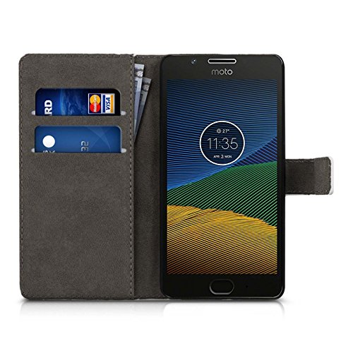 Funda Moto G5 Plus   Lincivius    Lenovo Moto G5 PLUS Bicolor  mariposa de color rosa oscuro  Estuche Wallet Originale Tapa Anti Golpes Resistente Accesorios Con Cierre Magn  tico