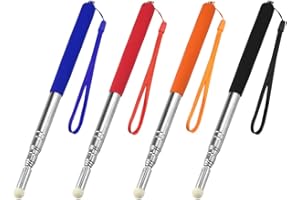 ANTHYTA 4 Pièces Pointeur de Présentation Extensible, 100 cm Baguette Télescopique Rétractables, Bâton de Pointeur pour Enseignants en Inox, Pointeur de Tableau pour Présentation, Guide, Classe