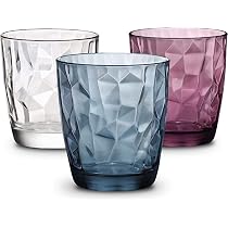 Lot De 6 Verres à Eau Diamond Bormioli Rocco - 30,5 Cl, Bleu - Verre Coloré Lave-Vaisselle