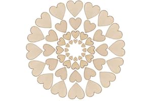 SIMUR Cuori in legno naturale, ideali come decorazioni natalizie da appendere, 500 pezzi