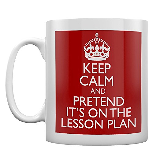 Keep calm and pretend its on the lesson plan mug cup gift retro by grassvillagetm