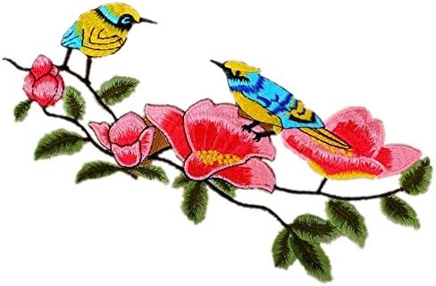 Meatilk Large Size Flower And Bird DIY Embroidered Stickers Iron Sewing on Applique Patches
