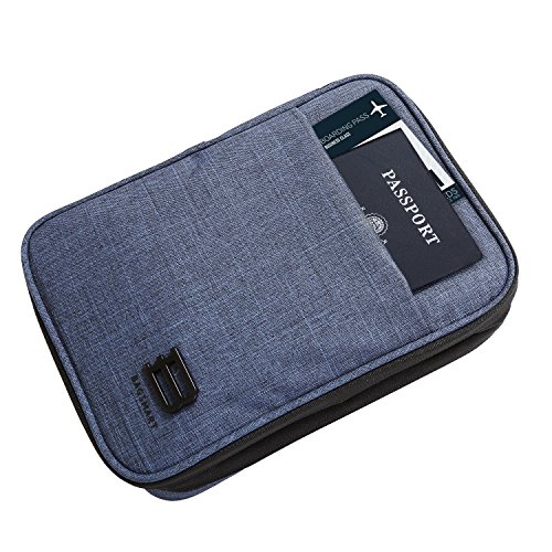 BAGSMART Universaltasche Eletronik Organizer Doppelte Fächer Kabeltasche Blau - 6