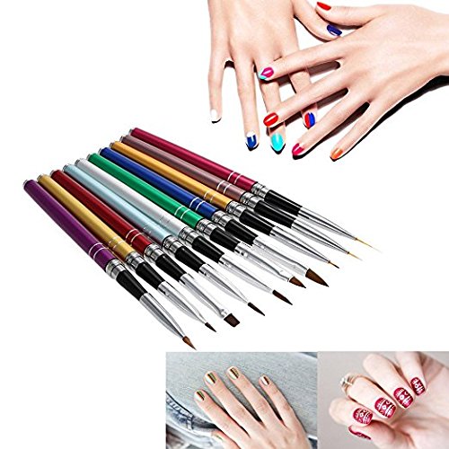 Anself 10-teilig Nagel Pinsel Set für UV-Gel- und Acrylfingernägel - 7