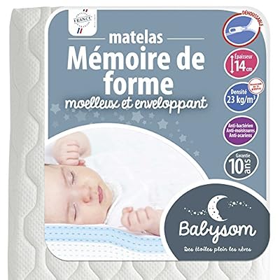 Babysom Matelas Mémoire de Forme 60 x 120 x 14 cm