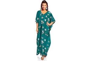 Looking Glam New Ladies Oversized Maxi Kimono Kaftan Tunic Kaftan Dress Free Size