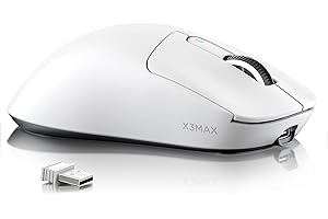 ATTACK SHARK X3MAX 49g Superlight Mouse, PixArt PAW3950 Gaming Sensor, BT/2.4G Wireless/Wired Gaming Mouse, 6 Adjustable dpi up to 42000, 200 Hrs Battery, Office Mice for Win11/Xbox/PS/Mac (White)