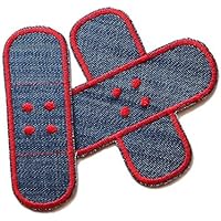 Set 2 Jeansflicken Hosenpflaster Bügelflicken für Kinder/Erwachsene