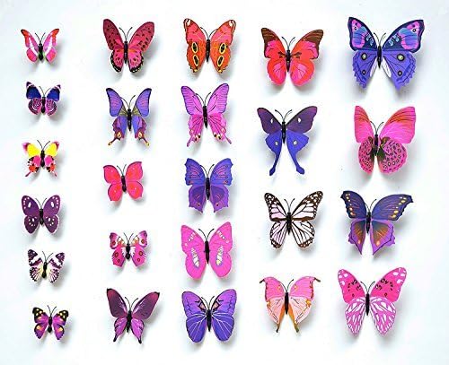 Sangu 3D Colorful Butterfly Removable Mural Wall Stickers Wall Decal for Home Decor(Colorful) by Sangu