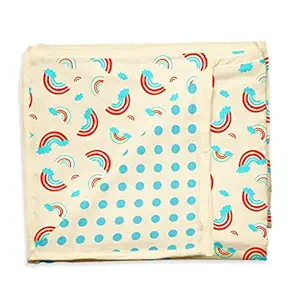 SuperBottoms Reversible Baby Blanket for Kids up to 7 Years, 100% Mulmul Cotton, Dohar Style, Lightweight, Breathable, Soft, Comfortable, Cozy Blanket, Baby Shower Gift, Baby Quilt-Rainbow Dreams