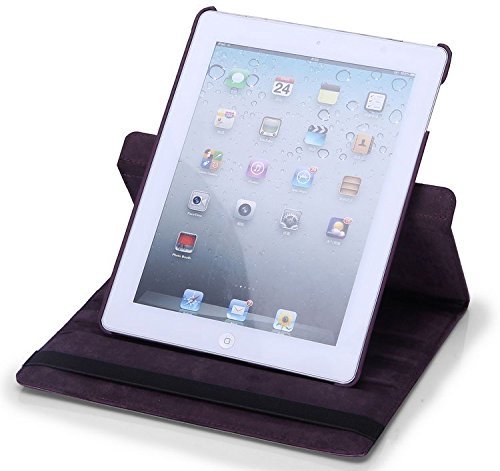 Zonewire Lederhülle (für Apple iPad 2 / 3 / 4, mit 360 Grad-Schwenkfunktion und Displayschutz) violett - 4