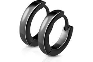 Autiga® 1 Paar Creolen Klappcreolen Schmal Ohr-Ringe Ohr-Stecker Edelstahl Herren Damen