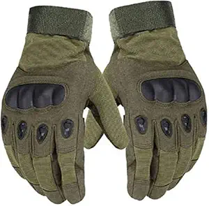 Navkar Crafts Full Finger Motorcycle Shooting Tactical Outdoor Breathable Riding Gloves for Men and Boys