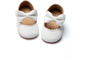 CENCIRILY Baby Girl Mary Jane Shoes Anti-Slip First Walking Bowknot Soft Sole Princess Wedding Dress Flats for 0-18 Month