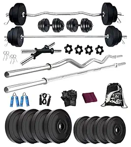 Bodyfit BF-26KG Combo 5ft Rod,3ft Rod,2 D.Rods Home Gym and Fitness Kit.