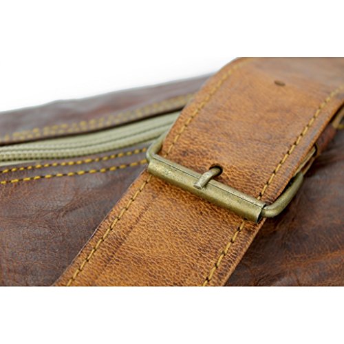 A.P. Donovan – Leder-Tasche für Handgepäck – viariabel verwendbar für Reise, Freizeit, Sport – Kurztrip -Bag – Vintage – zum Umhängen – eckig - 4