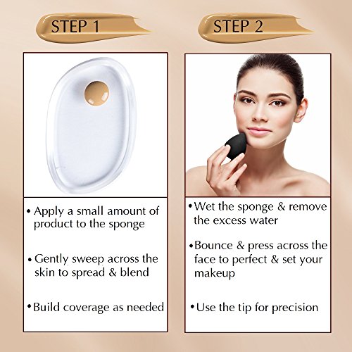 Best Silikon Schwamm & Beauty Blender Kit – Dream Beauty Box 3 Stück Original Teint Perfection – 2 klar Gel, Make-up-Applikator, Kissen Pads – 1 Premium Schwarz, ohne Latex, Tropfenform Beautyblender - 2