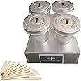 Sensimon Aluminium Cone Shape Homemade Kulfi Mould/Ice Cream Mold Set of 4 with Stand or Ice Cream Stick (7 x 5 x 2.5 cm), Silver