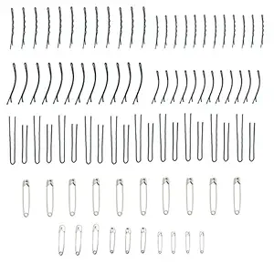 Out Of Box Combo Of 24 Bob Pin 24 Side Pin 20 Pieces Juda Pin 10 Piece Big Safety Pin 10 Piece Mixed Size Safety Pins Hair Pin, Back Pin(Pack of 88)