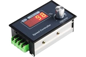 Aideepen Regolatore Velocità Motore CC, PWM DC 6-60V 30A, Regolabile Continuo con Interruttore Avvio/Arresto per 12V 24V 36V 48V
