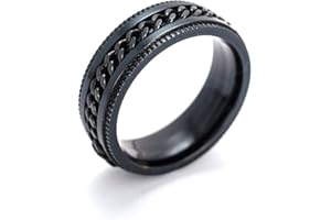 EELABPER N-K 1 PCS Ring Unisex schwarz - Edelstahlring für Männer, Geschenke für Männer und Frauen10 Kostengünstig und langlebig