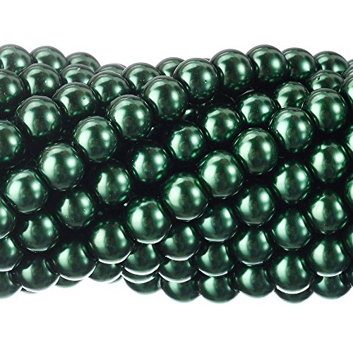 rubyca Tiny Checa cuentas redondas de perlas de cristal de lustre de raso para joyería Making