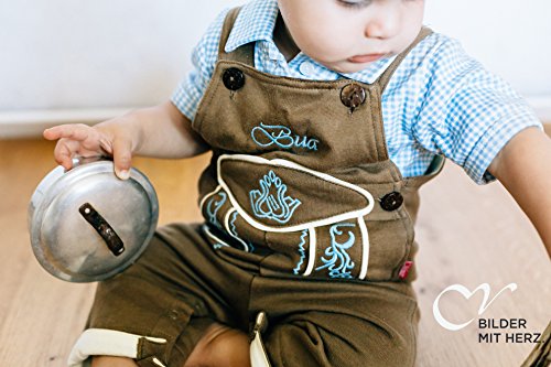 Mogo.cc, BLH Babylederhose Bua, PIZ LANG 80/86, 12-18 Mon. L, Stick blau - 2