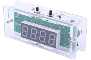 DONGKER Uhr-Bausätze, 4-stellige DIY Digital LED Uhr Kit mit Acrylschale, Zeit- und Temperatur -Alternative Anzeige, DIY Wecker Löten Praxis-Kit für Anfänger zum Erlernen der Elektronik