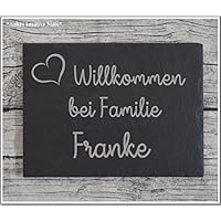 Namensschild Türschild Familie Schiefer Gravur