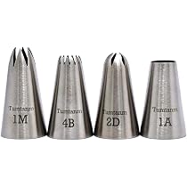 HLGHLG 4-Piece Large Russian Piping Tips Set - Stainless Steel Icing Nozzles For Cake Decorating