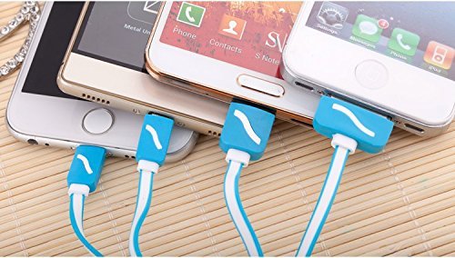 EASYTAR Retractable 4in1 Micro-USB Ladekabel mit Lightning, 30-pin Dock-Anschluss, Note3/S5. Apple iPhone 6 5 5 und Android Smartphones Tablets Blau - 2