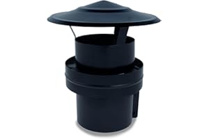 CAEXVEN Sombrerete Deflector para chimeneas en Acero pintado en Negro - Serie lisa - 200 mm