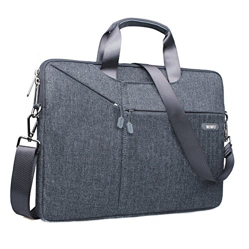 Laptop Notebook Schultertasche, EKOOS 3 Way Business Aktenkoffer Tasche Hülle Sleeve Einfache Stil Wasserdichte Nylon Stoff Notebook Sleeve für Macbook Air / Pro Retina, Microsoft Surface Pro 4/3, Ultrabook, Netbook (15.6, Grau)