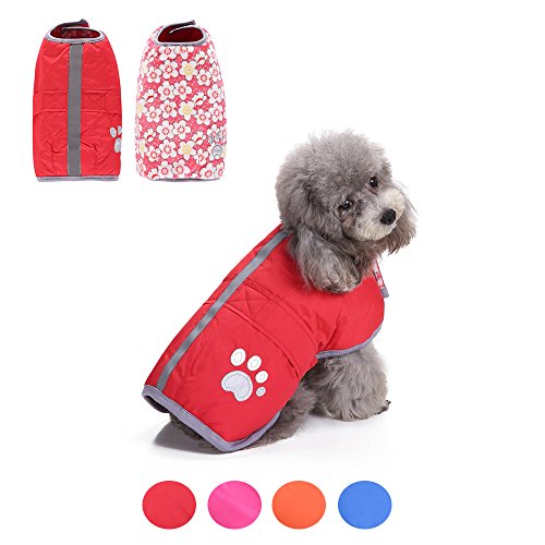 Hongyh - Chaleco impermeable para perro con forro polar de invierno para el frío, suave y reversible