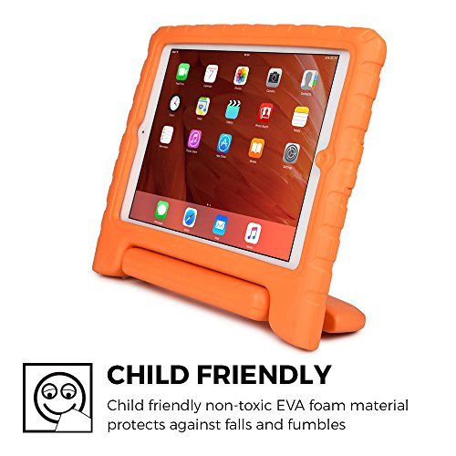 iPad Air hülle fur kinder, COOPER DYNAMO Beanspruchbare, strapazeirfähige, robuste, gepolsterte Hartschalenhülle mit integriertem Griff, Standfunktion & durchsichtigem Displaysschutz (Orange) - 3