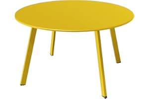 Grand patio Coffee Table Side Table Round End Table for Outdoor 70CM X 70 CM Lightweight Beside Table for Garden Terrace Living Room Office Outdoor Indoor Balcony -Yellow