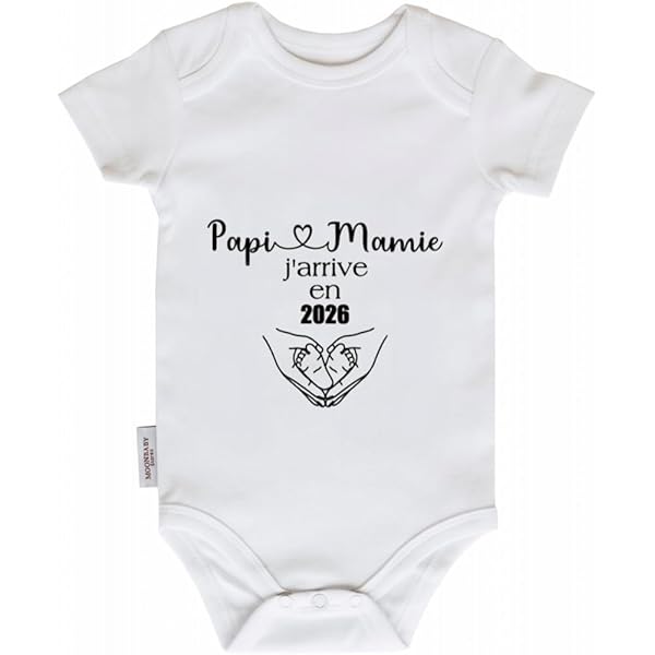 Body Bébé Message Grands-Parents - Cadeau Original Pour Annoncer Une Grossesse | Coton OEKO-TEX