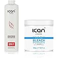 Ican London Cream Peroxide 20 Volume 6%, 1000ml + Dust Free Rapid Blue Powder Bleach Jar, 500g, Combo Set