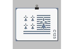 DECOPOCHOIRS Pochoir drapeau - Taille M feuille 210x270 mm