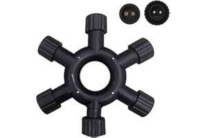 Cozymeow Connecteur Guirlande Exterieur, Connecteur Electrique IP65 Étanche pour Guirlande Exterieur Noël, 2 Broches Adaptateur pour Lumineuse Sapin, Rideau/Filet Lumineux et Lumières G40