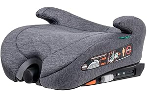 heekin Adjustable Height Car Booster Seat with ISOFIX,I-Size Certified (ECE R129),125-150cm (Group 2/3, 6-12 Years), Portable Child Seat,Soft and Comfortable, Easy to Carry,Great for Travel