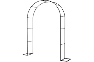 CMJYMX Rose Arch Pergola, Wide 120cm 140cm 180cm 200cm 240cm 280cm 300cm 350cm Metal Arbour Trellis Archway For Climbing Plants, Decorative Wedding Arch(Color:Black,Size:1.4m*2.3m*25cm)