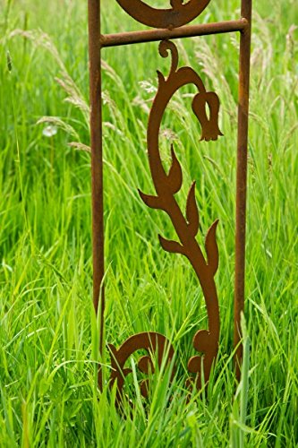 Filigraner Rosenbogen in Rost B: 110cm Rankbogen aus Metall in Edelrost - 3