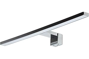 ‎KWAZAR LUMINAIRE Kwazar Luminaire LED Spiegelleuchte 3in1 Badezimmer 10W 800LM 50cm Neutralweiß 4000K IP44 230V Wandleuchte Spiegellampe, Badezimmerschrank Spiegelleuchten Elena Silber