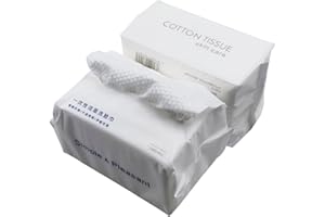 EMOVERY 2PACKS Wet/Dry Unscented Cotton Wipe towel; Ultra Soft Baby Care Tissue, Absorbent Wipes for Sensitive Skin Washing Face Eye Makeup Remover Nail Polish, Disposable Use (Pearl textured, 5.9x7.9inch)