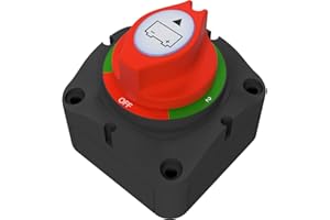 Offgridtec Batterie-Wahlschalter für 12V/24V/36V-Systeme, 200A Dauerstrom, M8-Anschlüsse, Drehschalter 1-2-Beide-AUS für Dual-Batteriekreise, Feuchtigkeits- & UV-beständig, ABS-Gehäuse