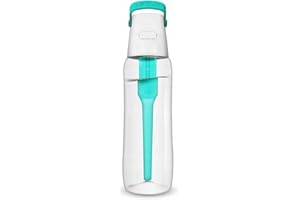 EMBRIIO EMBRO DAFI Botella de Agua Filtrada SOLID 0.7L con Filtro de Carbón Activo - Reduce la Cantidad de Cloro, Impurezas Orgánicas y Metales Pesados (Turquesa)