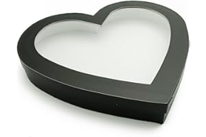 WENPACK 30.5cm Cardboard Heart Box Cutout Fillable Paper Mache Charcuterie Board Sweet Birthday Food Tray for Treat (Black, heart shape)